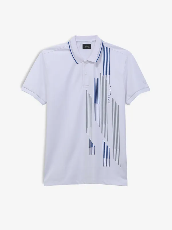 ALLEN SOLLY white printed cotton casual t-shirt