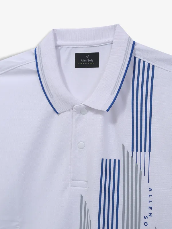 ALLEN SOLLY white printed cotton casual t-shirt