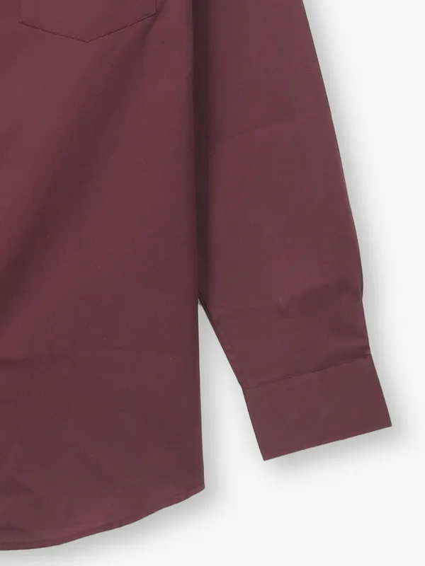 ALLEN SOLLY wine cotton plain shirt