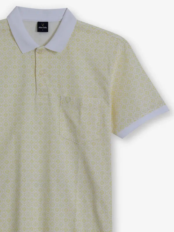 ALLEN SOLLY yellow printed cotton t-shirt