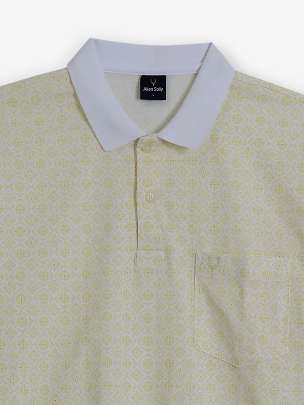 ALLEN SOLLY yellow printed cotton t-shirt