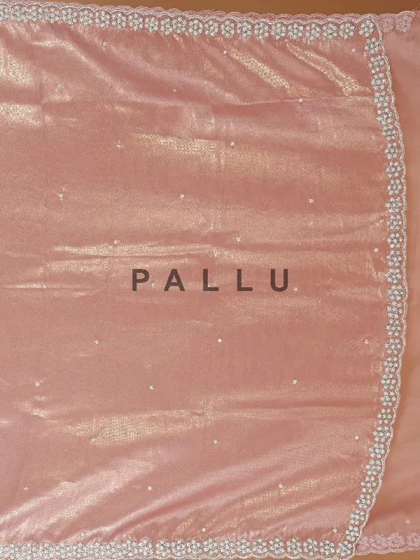 Alluring light pink organza saree