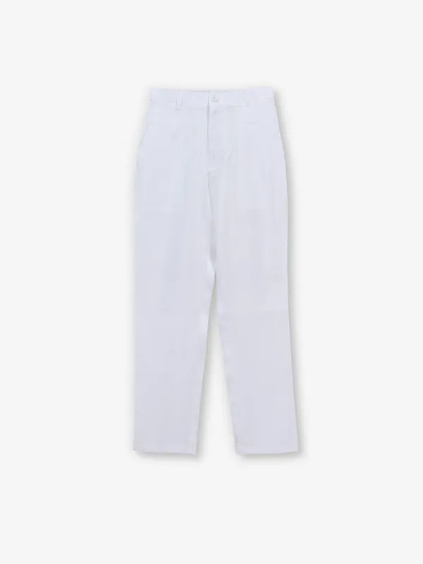 Alluring white silk waistcoat set for boys