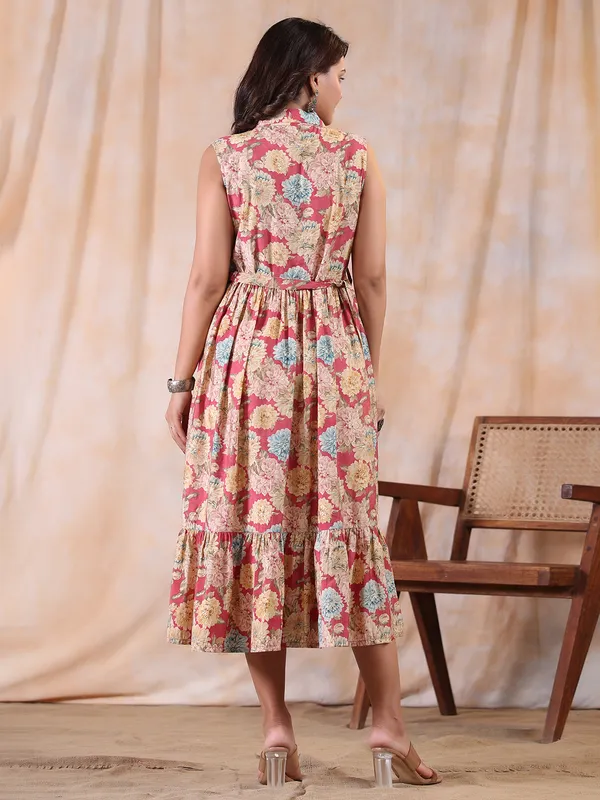 Amaazing dark pink cotton printed kurti