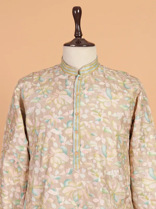 Amazing beige printed kurta suit