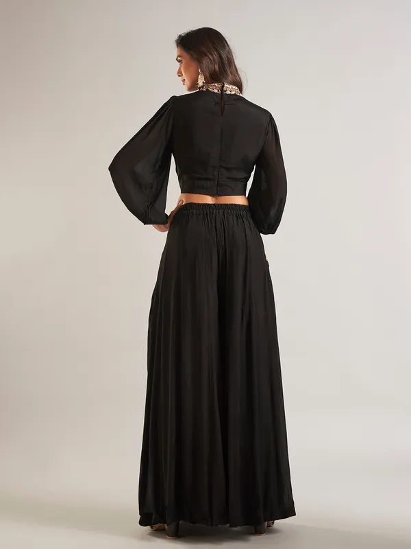 Amazing Black georgette designer palazzo suit