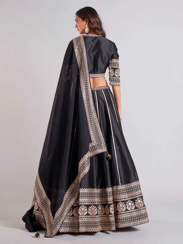 Amazing black silk lehenga choli