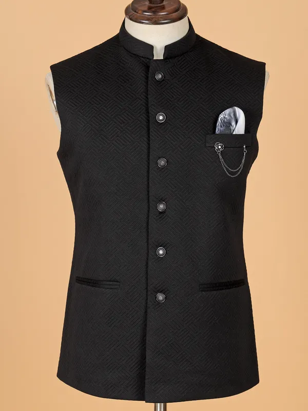 Amazing black terry rayon waistcoat