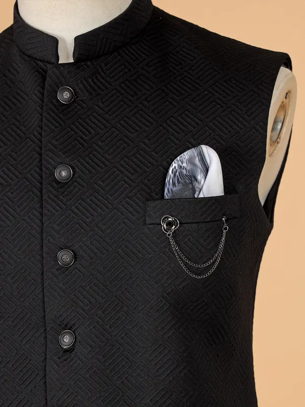 Amazing black terry rayon waistcoat