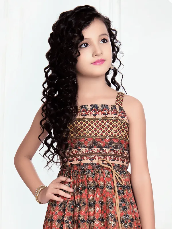 Amazing brown cotton silk gown for wedding event