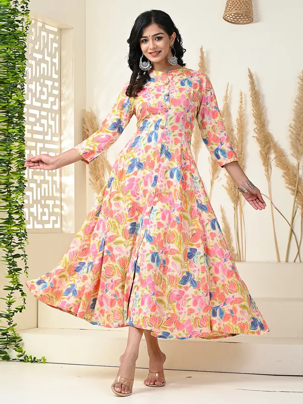 Amazing cotton multi color long kurti