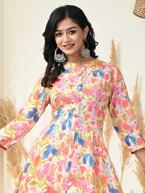 Amazing cotton multi color long kurti