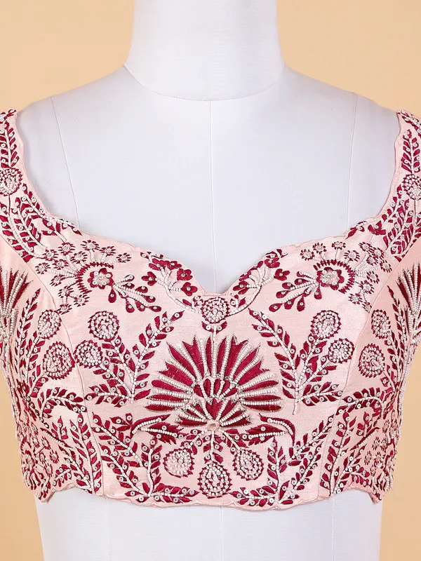 Amazing maroon raw silk lehenga choli