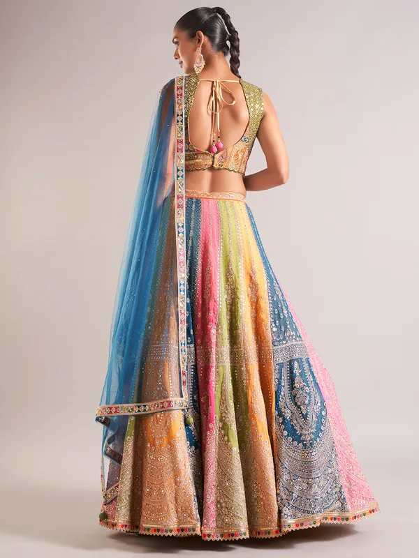 Amazing multi color silk lehenga choli
