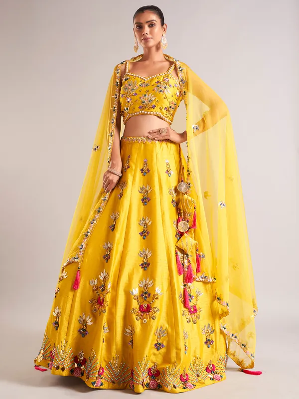 Amazing mustard yellow lehenga choli