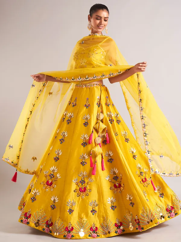Amazing mustard yellow lehenga choli