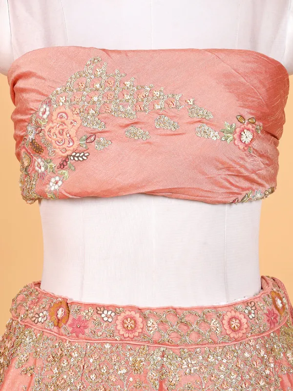 Amazing peach raw silk lehenga choli