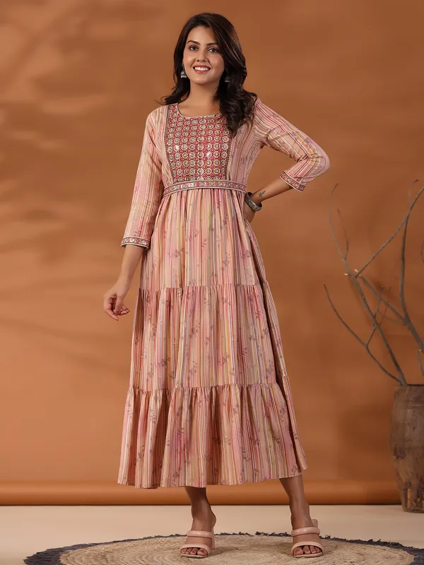 Amazing printed pink cotton kurti