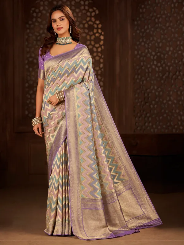 Amazing purple georgette saree