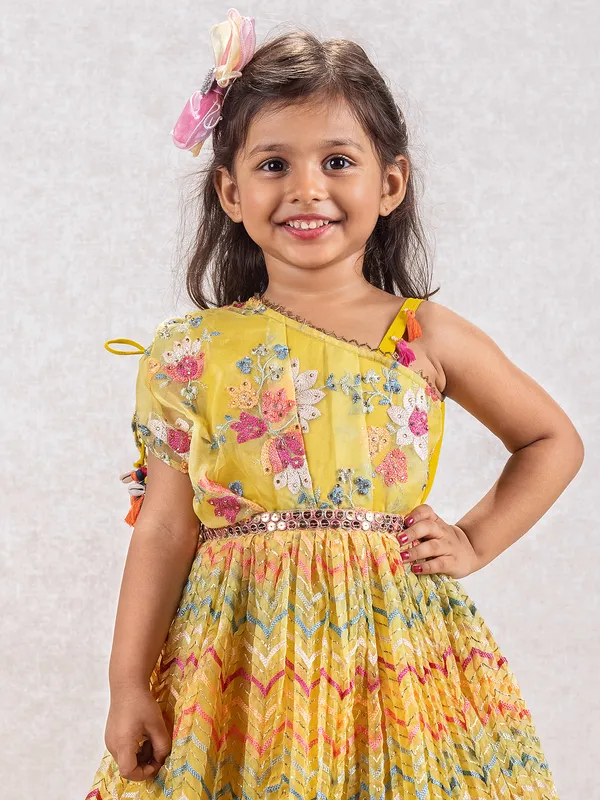 Amazing yellow georgette gown