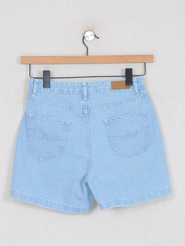 AND casual wear denim women shorts in sky blue