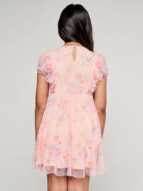 AND net peach frock