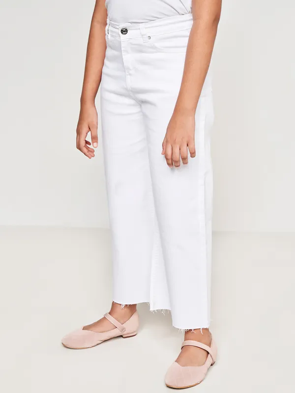 AND solid jeans in white for girls