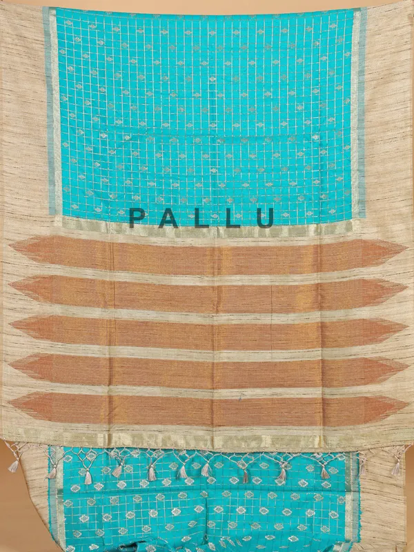 Aqua art semi silk zari weaving saree for women