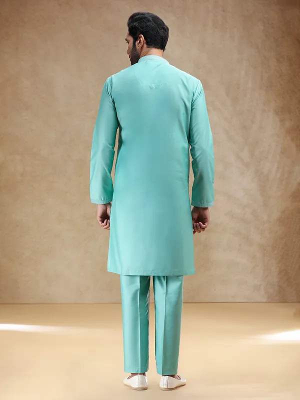 Aqua festive wear cotton silk kurta pajama