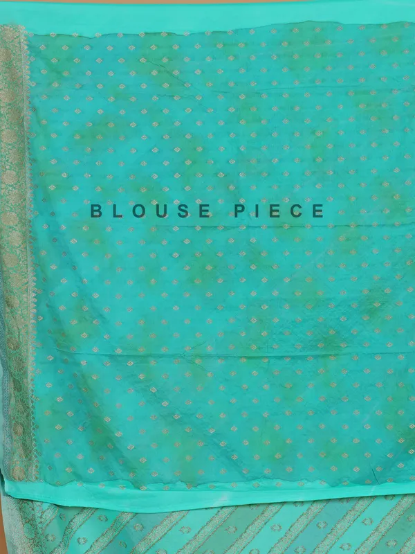 Aqua festive wear silk saree