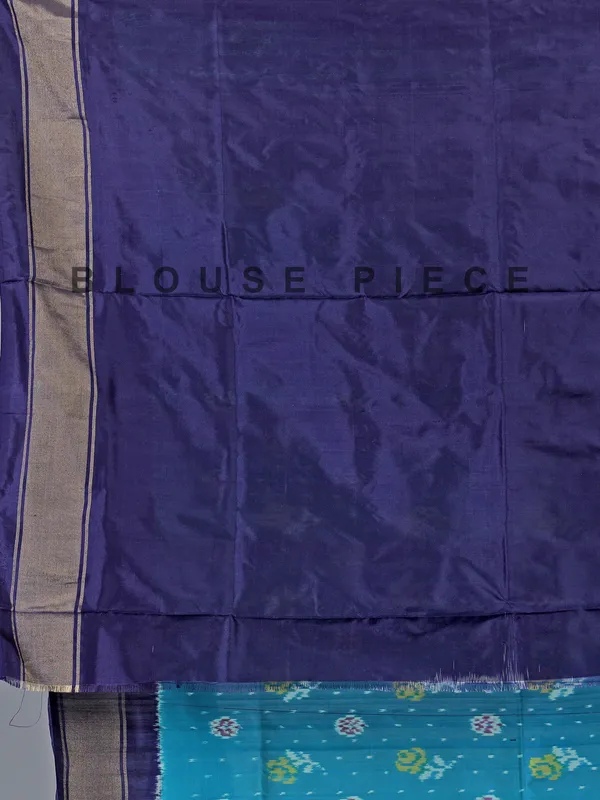 Aqua navy zari weaving patola silk saree for festive