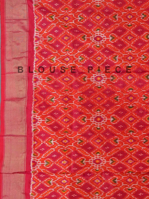 Aqua zari weaving patola silk saree for celebrations