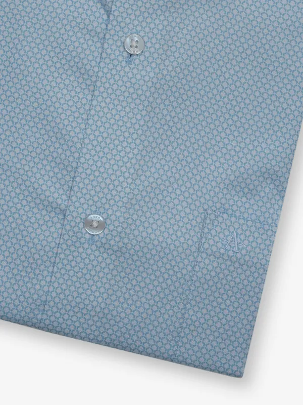 ARROW aqua textured cotton shirt