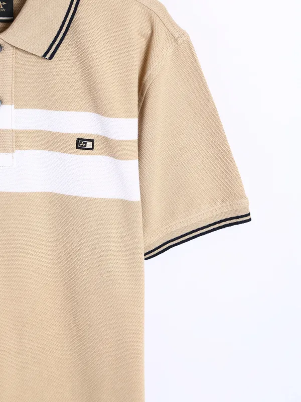 Arrow beige cotton polo t shirt