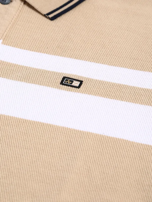 Arrow beige cotton polo t shirt