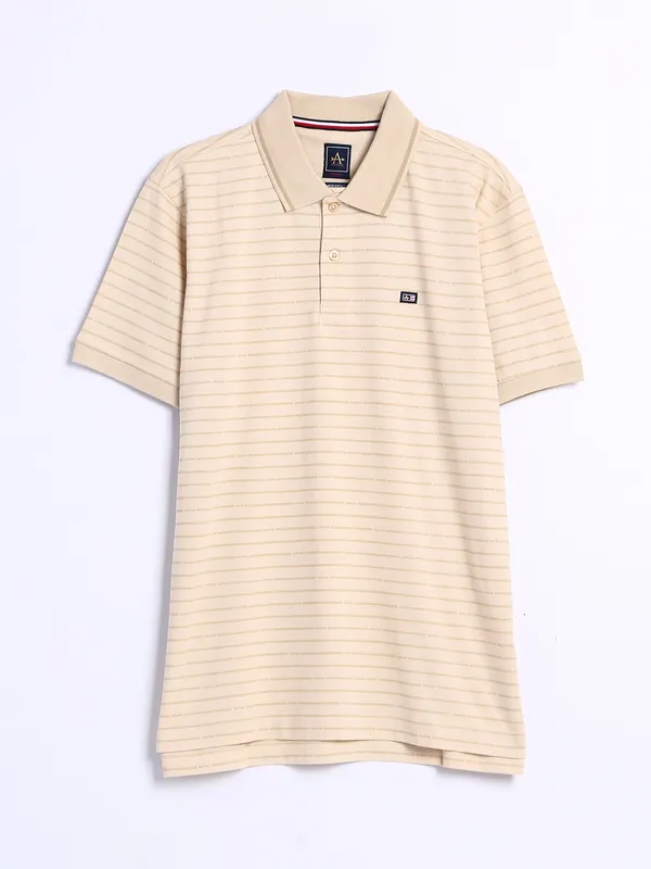 Arrow beige cotton t shirt in stripe