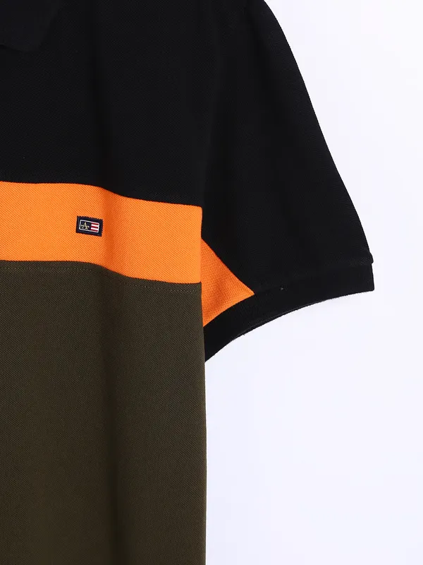 Arrow black color block t shirt