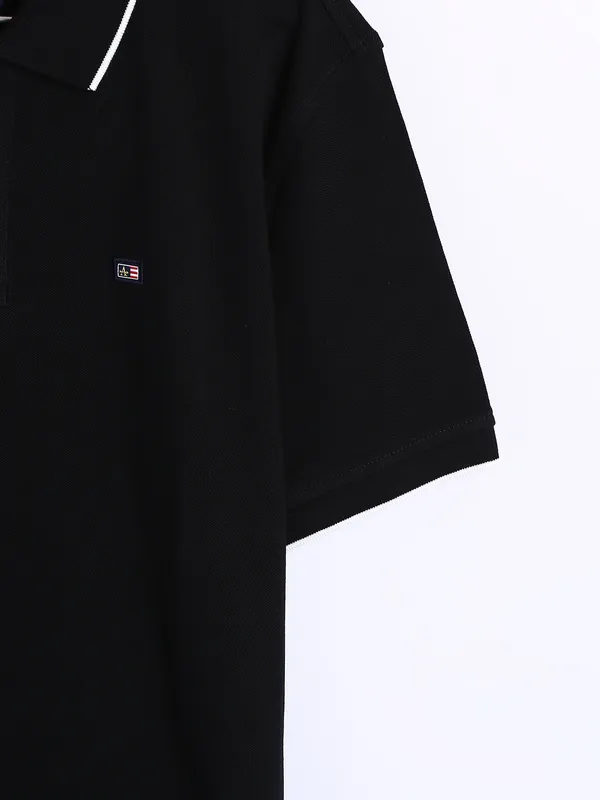 Arrow black cotton polo t shirt