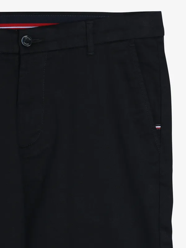 Arrow black cotton solid trouser