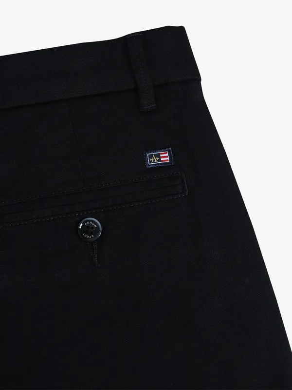 Arrow black cotton solid trouser