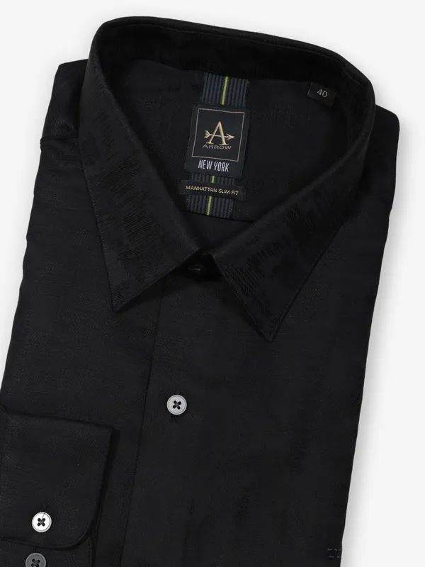 ARROW black plain formal wear shirt