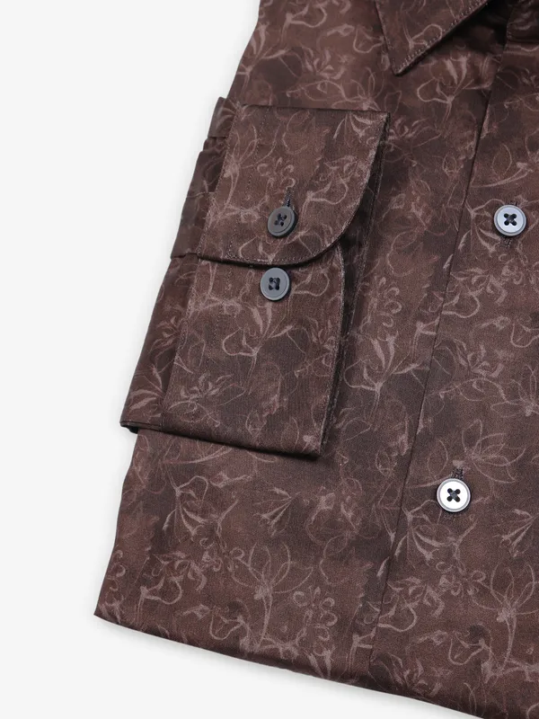 ARROW brown printe cotton shirt