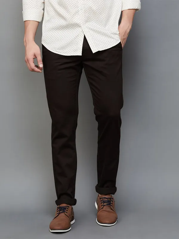 Arrow cotton brown trouser