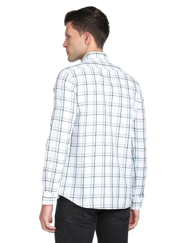 Arrow cotton white checks casual shirt