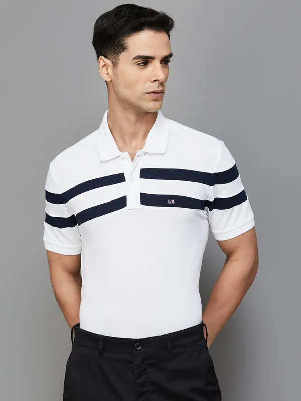 Arrow cotton white polo t shirt