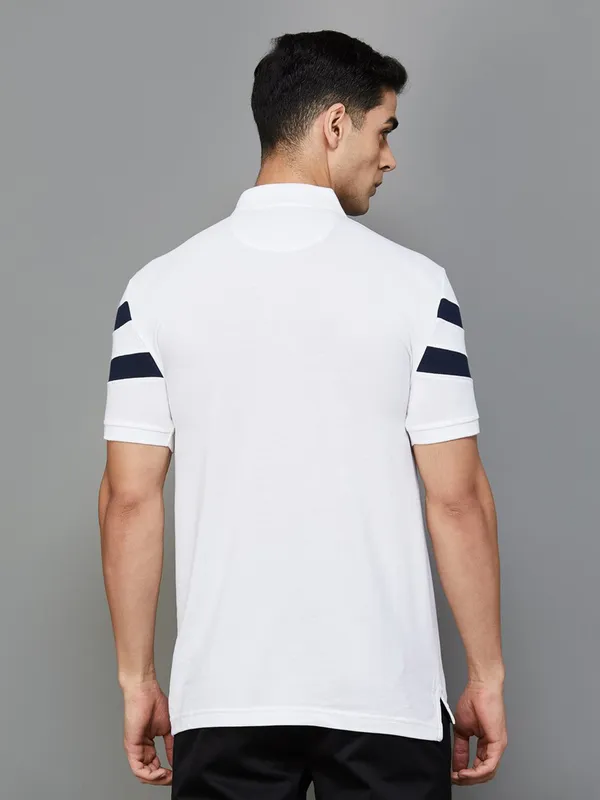 Arrow cotton white polo t shirt