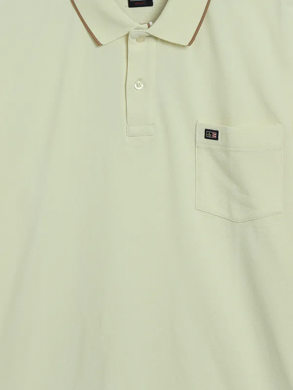 ARROW cream plain cotton t-shirt