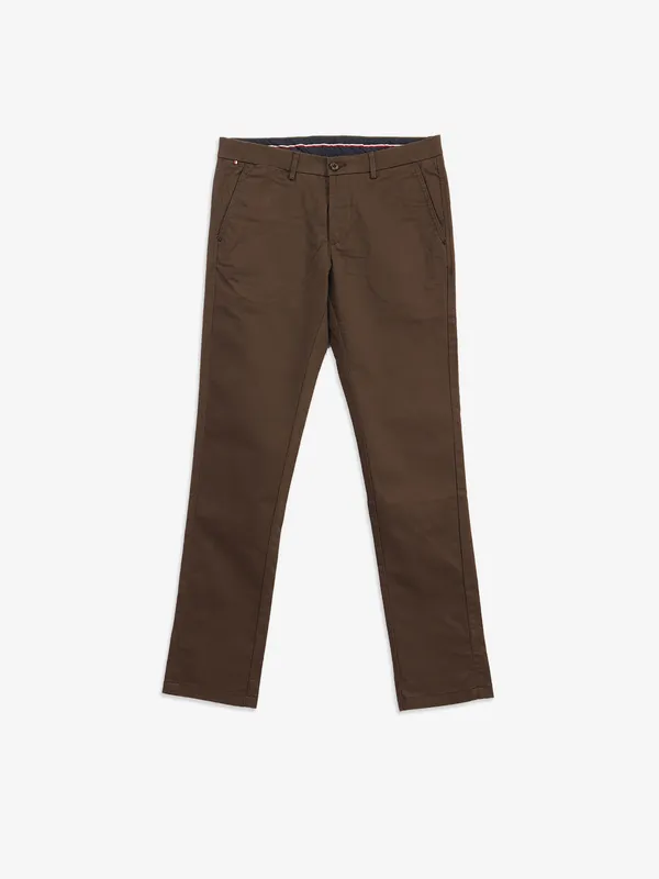 ARROW dark brown solid trouser