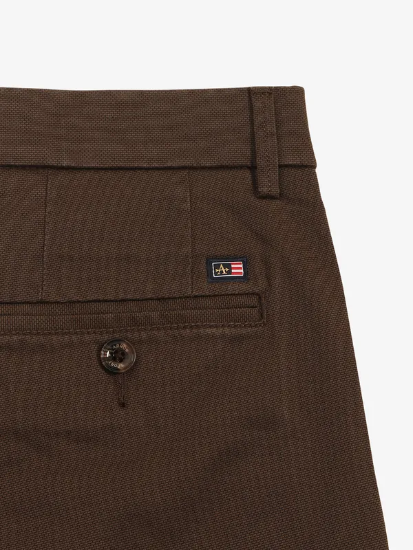ARROW dark brown solid trouser