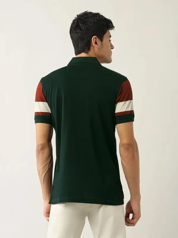 ARROW dark green polo neck t-shirt